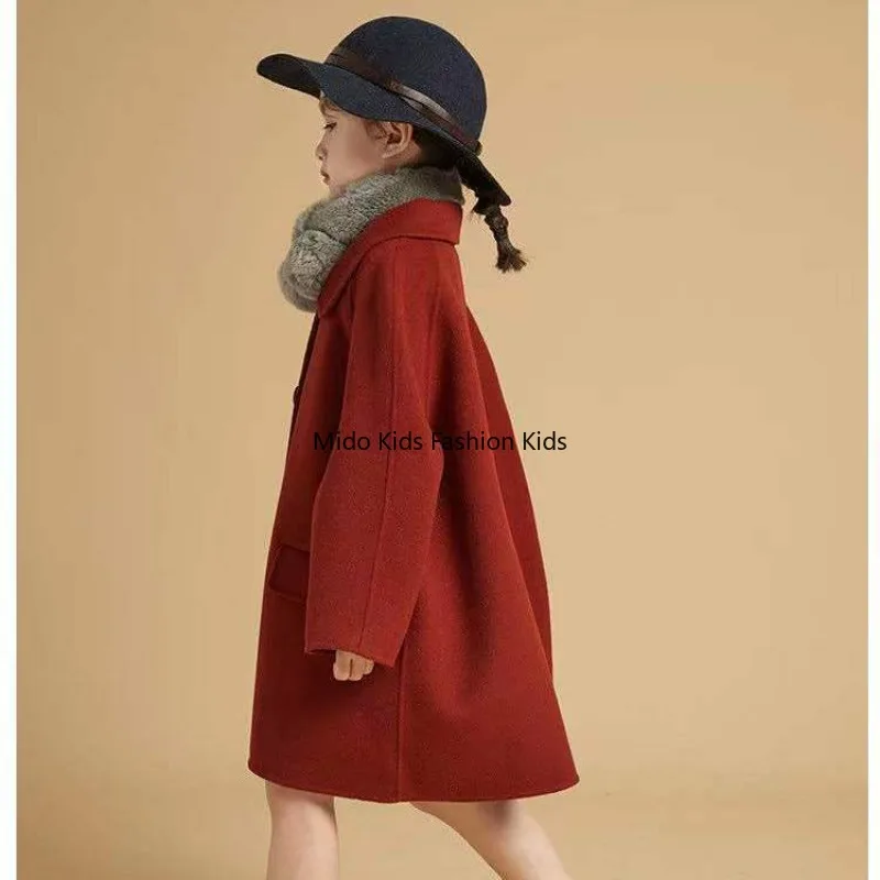 3-12Y Kids Double Faced Wool Coat Winter Thick Warm Long Trench Jacket Korean Style Fashion Girl Outerwear 100-160cm
3-12Y Kids Double Faced Wool Coat Winter Thick Warm Long Trench Jacket Korean Style Fashion Girl Outerwear 100-160cm