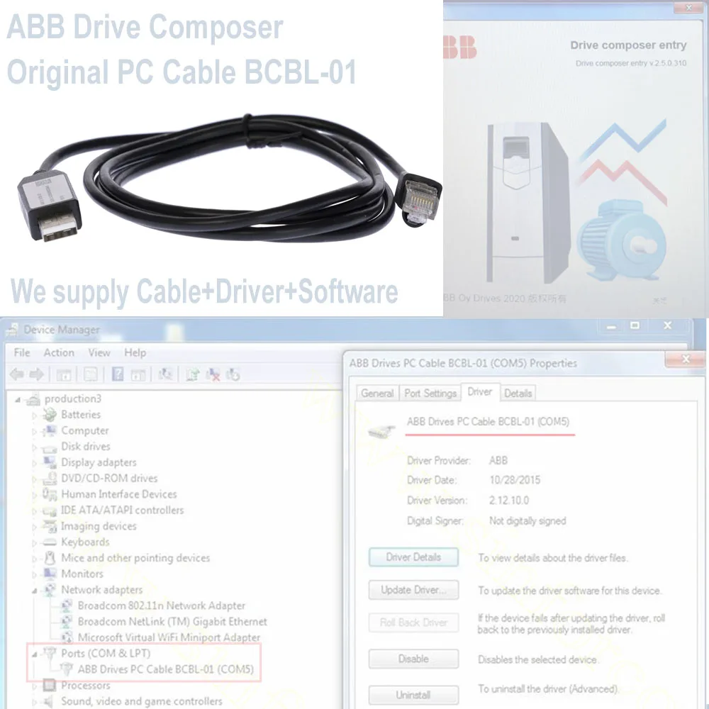 USB RJ45 RS485 ABB Oy BCBL-01 ACS380/ACS880 Drive Composer PC Program/Control/Parameter Browser/Copy/Clone Cable
USB RJ45 RS485 ABB Oy BCBL-01 ACS380/ACS880 Drive Composer PC Program/Control/Parameter Browser/Copy/Clone Cable
