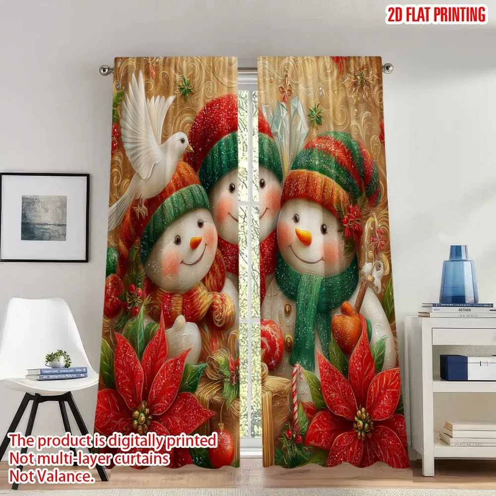 2pcs 2D flat printing Christmas Party Curtains Christmas Snowmen Poinsettia Gift Digital Printed Polyester Drapes Festive
2pcs 2D flat printing Christmas Party Curtains Christmas Snowmen Poinsettia Gift Digital Printed Polyester Drapes Festive
