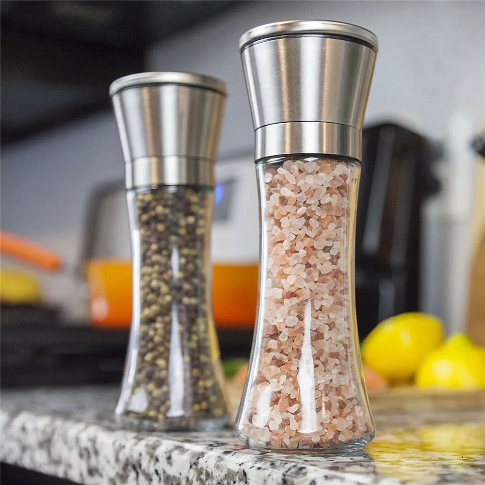 2pk Premium Stainless Steel Salt and Pepper Grinder Shaker Mill Vintage Glass Bottle
2pk Premium Stainless Steel Salt and Pepper Grinder Shaker Mill Vintage Glass Bottle
