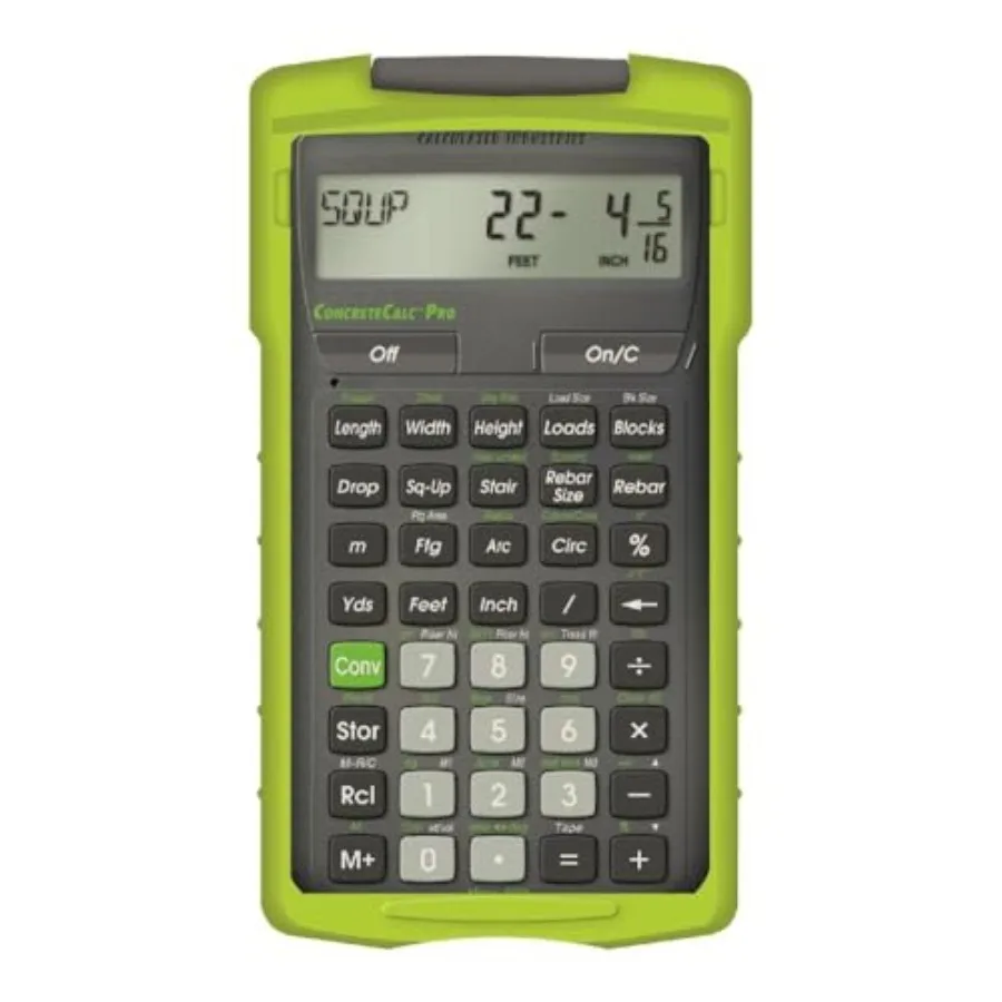 ConcreteCalc Pro Advanced Feet-Inch-Fraction, Metric Construction-Math Calculator Tool for Concrete, Masonry, Paving Contractor
ConcreteCalc Pro Advanced Feet-Inch-Fraction, Metric Construction-Math Calculator Tool for Concrete, Masonry, Paving Contractor