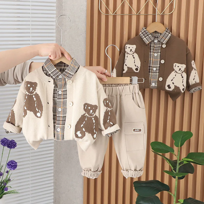 Sets For Children's clothing boys' set 2024 new Korean version boys' handsome clothes children's sweater three piece set trendy
Sets For Children's clothing boys' set 2024 new Korean version boys' handsome clothes children's sweater three piece set trendy