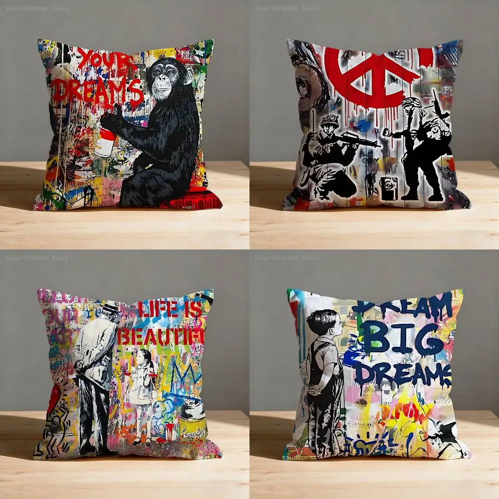 B-BanksyS Street Graffiti Throw Pillow Case For 45x45cm 40x40cm 30x30cm 50x50cm 55x55cm Square Home Pillowcase Case
B-BanksyS Street Graffiti Throw Pillow Case For 45x45cm 40x40cm 30x30cm 50x50cm 55x55cm Square Home Pillowcase Case