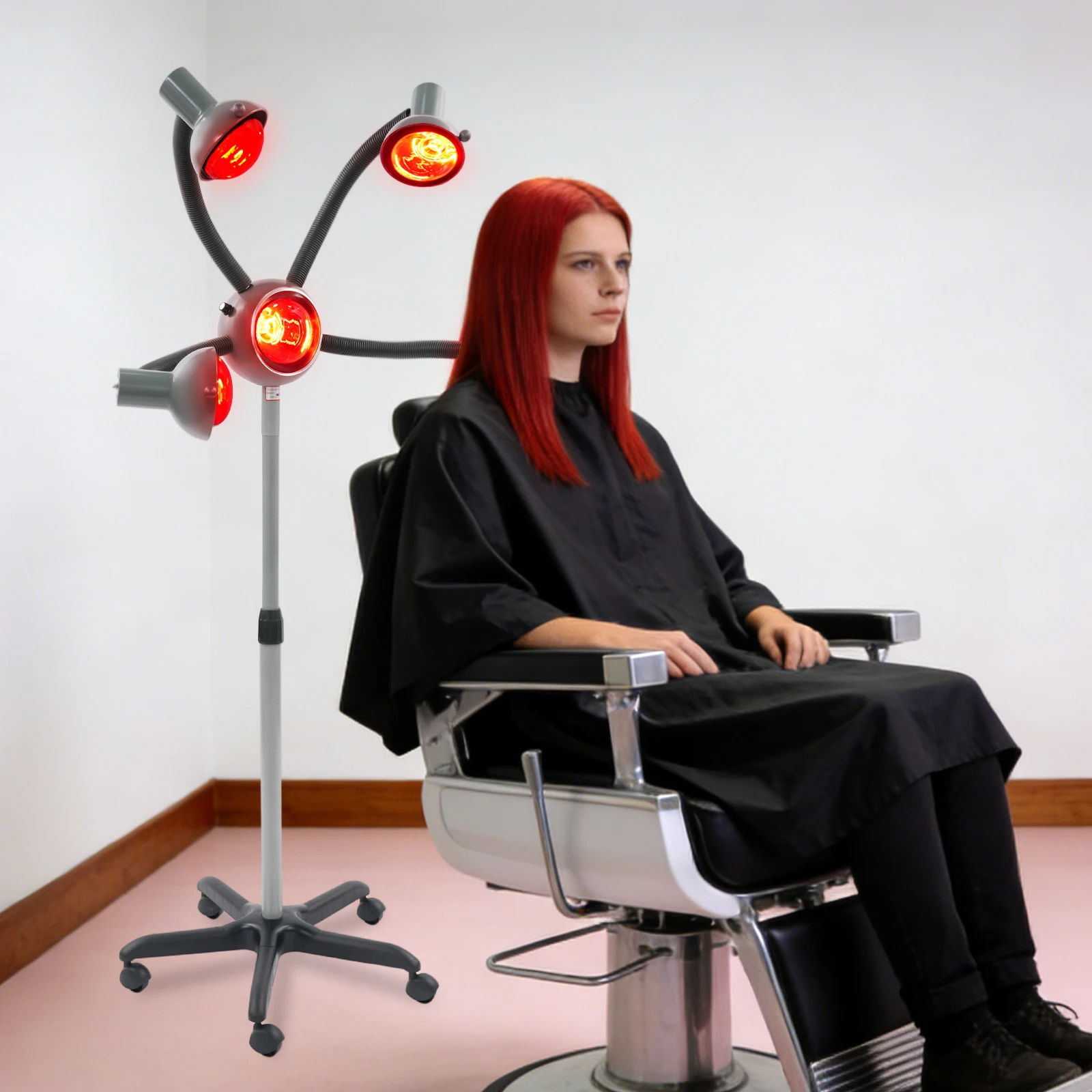 Hair Heater 5 Head Standing Hair Dryer Machine Infrared Hair Dryer 110V with 7 Bulbs Adjustable Rotatable Lamp Arm Iron Stand for Salon Hair Dyeing Perming Heating
Hair Heater 5 Head Standing Hair Dryer Machine Infrared Hair Dryer 110V with 7 Bulbs Adjustable Rotatable Lamp Arm Iron Stand for Salon Hair Dyeing Perming Heating