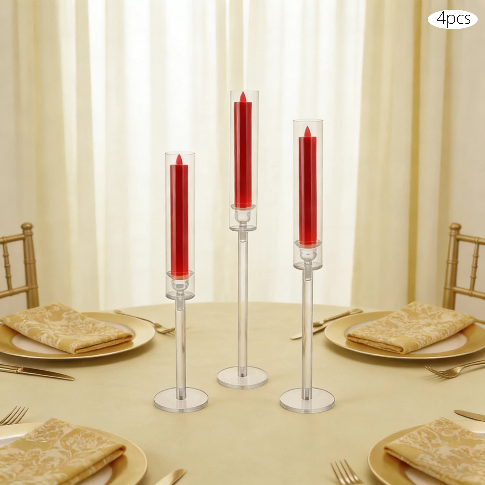 12 Sets Clear Multifunctional Candlesticks Holder Tall Acrylic Candelabra for Cafés Living Rooms Dining Areas Weddings Parties
12 Sets Clear Multifunctional Candlesticks Holder Tall Acrylic Candelabra for Cafés Living Rooms Dining Areas Weddings Parties
