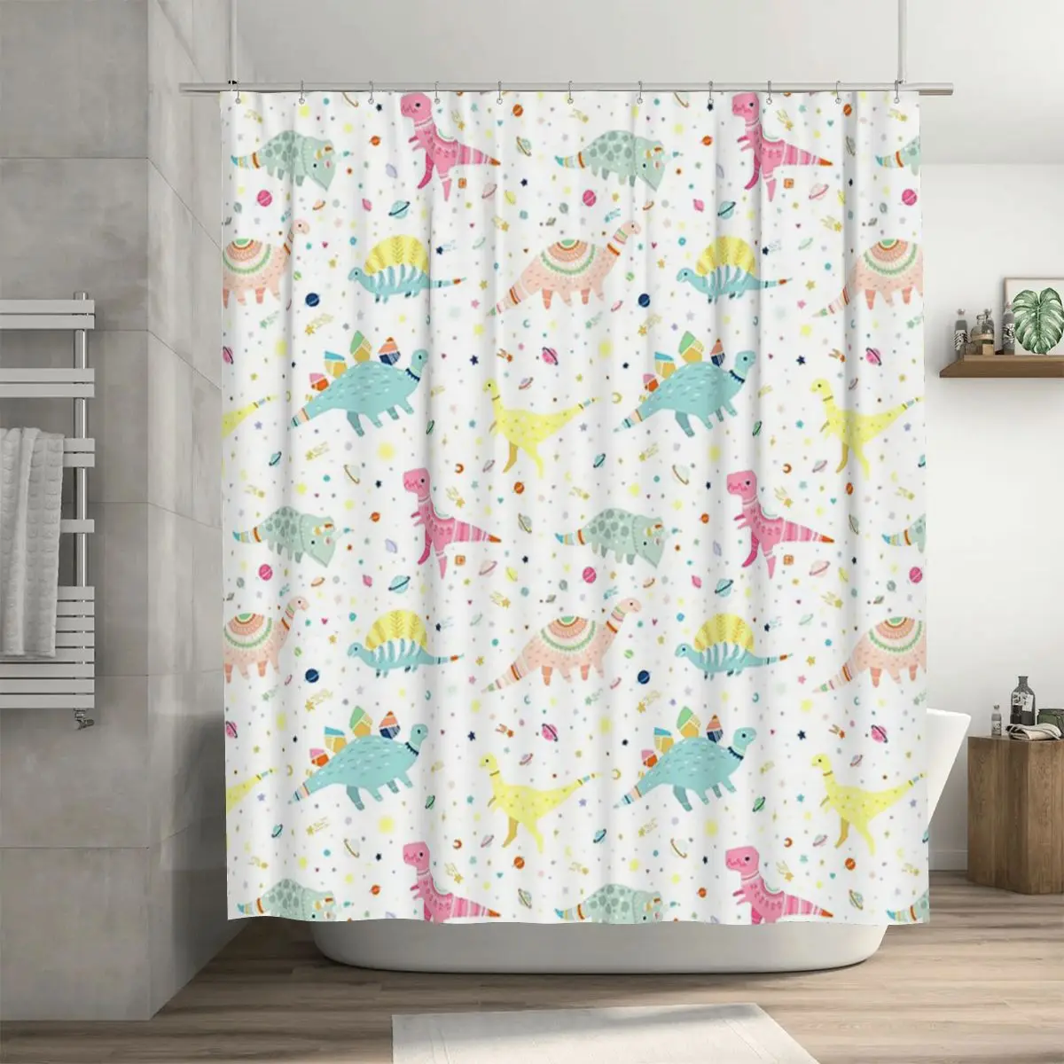 Dinosaur Pattern Shower Curtain Bathroom Polyester Waterproof Bath Curtains with Hooks
Dinosaur Pattern Shower Curtain Bathroom Polyester Waterproof Bath Curtains with Hooks