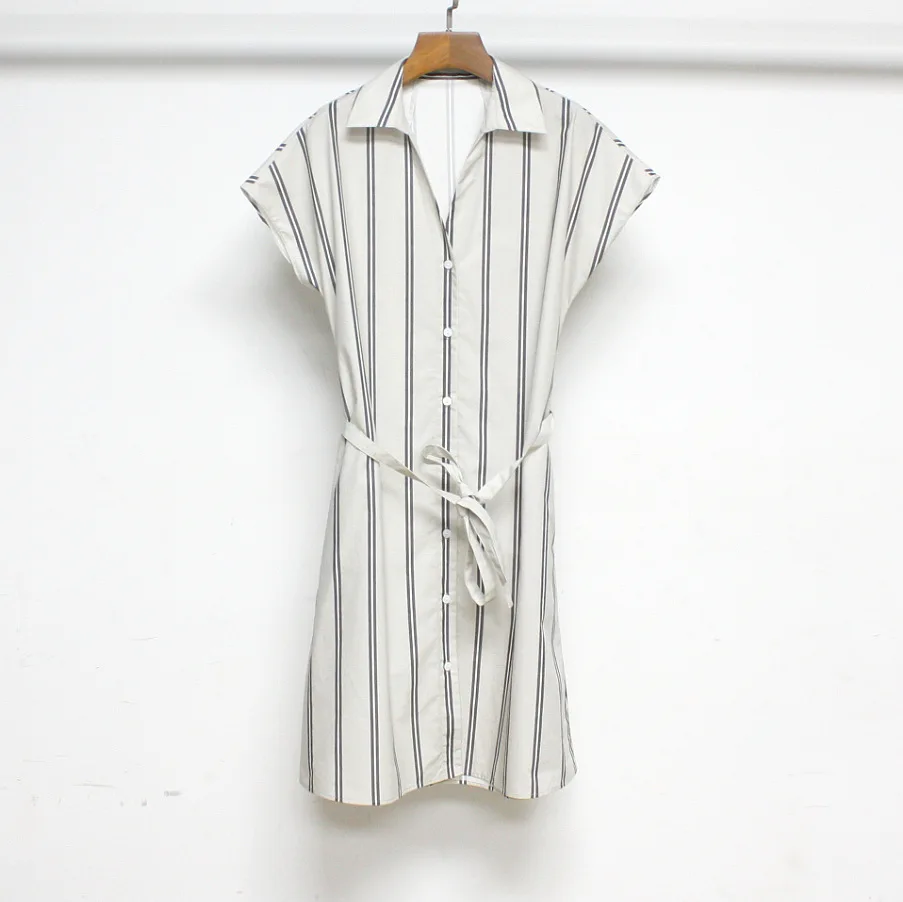 Women Striped Shirt Dress High Waist Lace-up A-line Commuting Turn-down Collar Waist Cinching Dresses
Women Striped Shirt Dress High Waist Lace-up A-line Commuting Turn-down Collar Waist Cinching Dresses