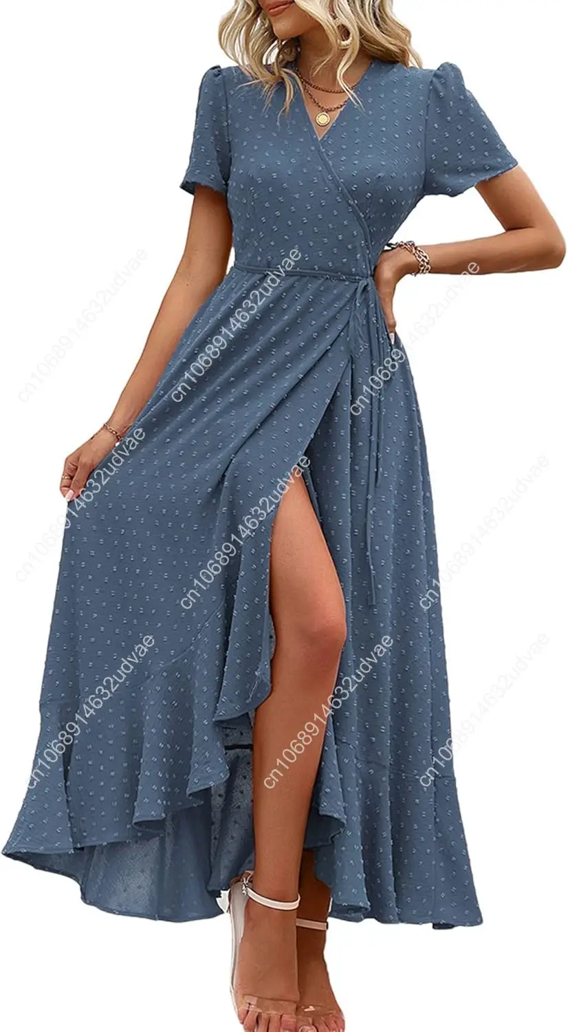 Women's Summer Wrap Maxi Dress Casual Short Sleeve Floral Boho V Neck Split Ruffle Beach Long Dresses
Women's Summer Wrap Maxi Dress Casual Short Sleeve Floral Boho V Neck Split Ruffle Beach Long Dresses