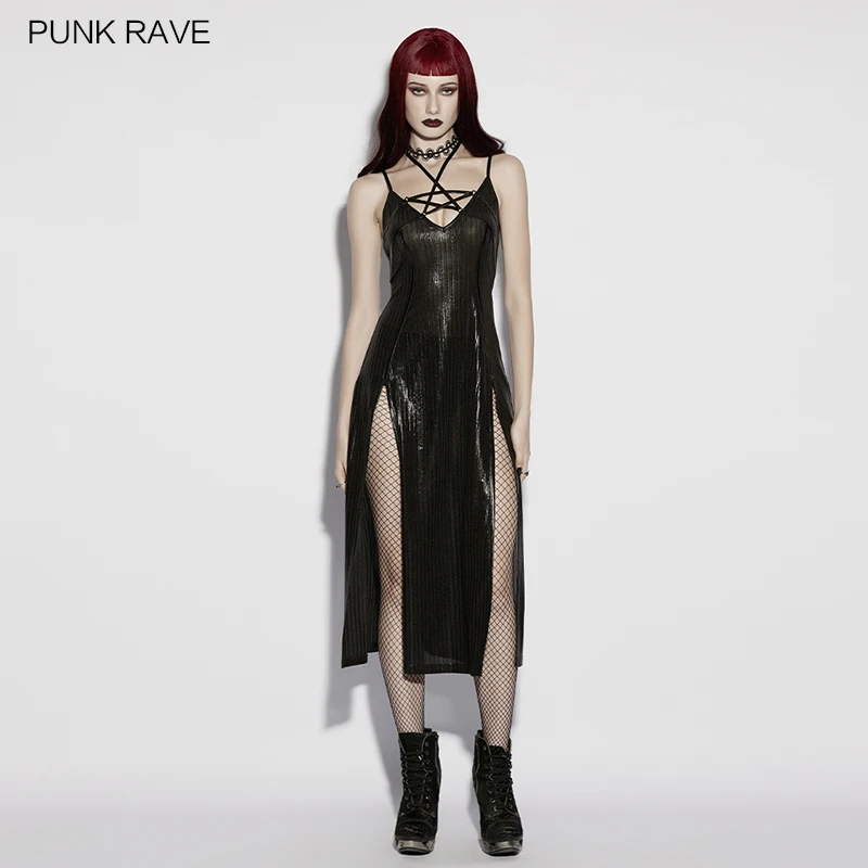 Женское платье PUNK RAVE в стиле панк с глянцевыми эластичными полосками и вязаными звездами, уникальное платье-русалка с визуальным эффектом, сексуальное вечернее длинное платье с вырезом халтер
Женское платье PUNK RAVE в стиле панк с глянцевыми эластичными полосками и вязаными звездами, уникальное платье-русалка с визуальным эффектом, сексуальное вечернее длинное платье с вырезом халтер