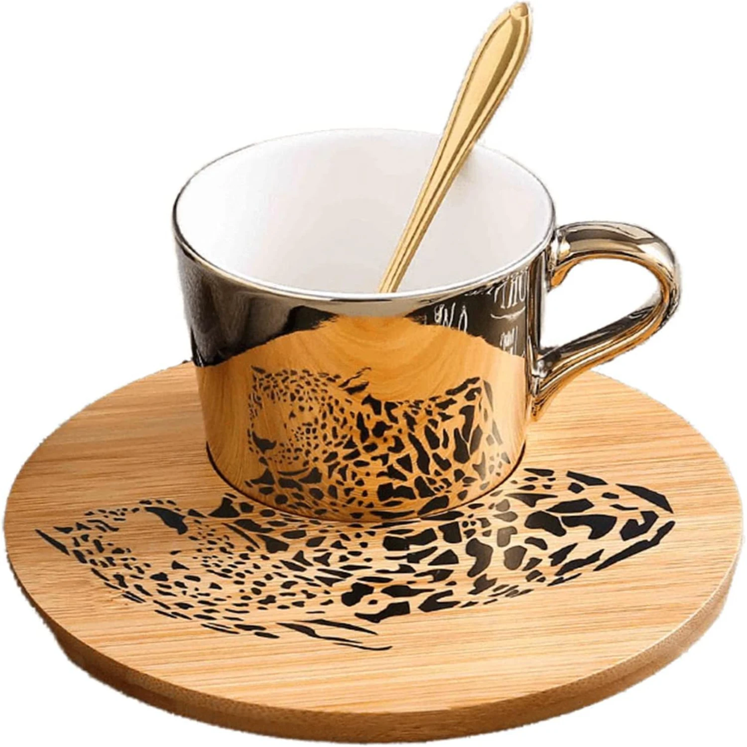Stylish Ceramic Cheetah Coffee Mug Set with Saucer - Ideal for Cappuccino, Espresso, Tea - Anamorphic Mirror Reflection Cup for
Stylish Ceramic Cheetah Coffee Mug Set with Saucer - Ideal for Cappuccino, Espresso, Tea - Anamorphic Mirror Reflection Cup for