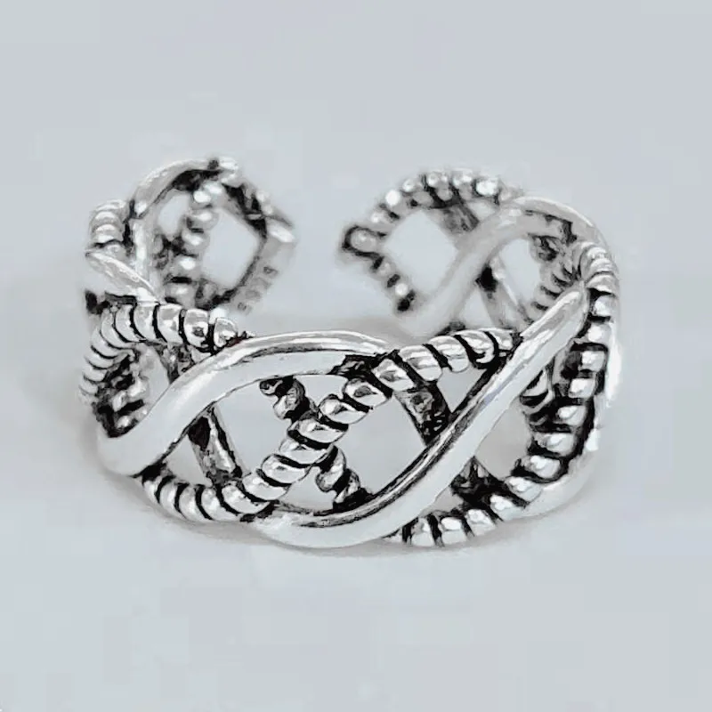 925 Sterling Silver Overlapping Hemp Rope Adjustable Rings For Women Luxury Jewelry Valentines Gift Accessories Jewellery
925 Sterling Silver Overlapping Hemp Rope Adjustable Rings For Women Luxury Jewelry Valentines Gift Accessories Jewellery