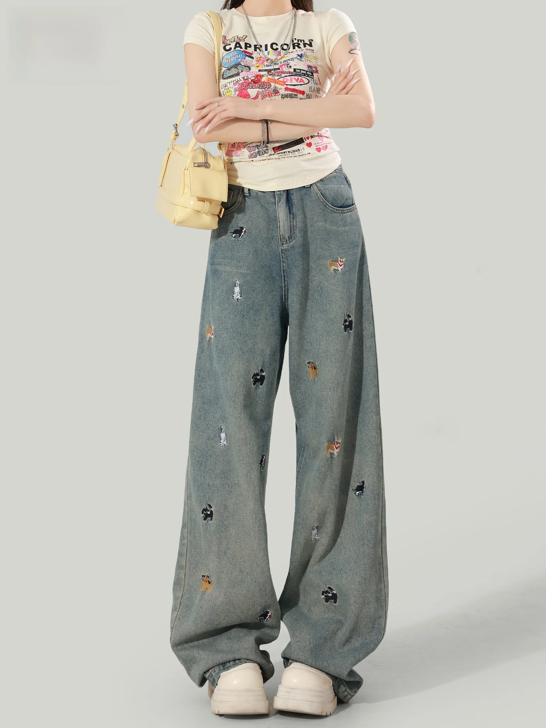 High Waist Wide Leg Embroidered Denim Jeans Women Summer Loose Slimming Drapey Straight Long Pants Casual Style Machine Embro...
High Waist Wide Leg Embroidered Denim Jeans Women Summer Loose Slimming Drapey Straight Long Pants Casual Style Machine Embro...
