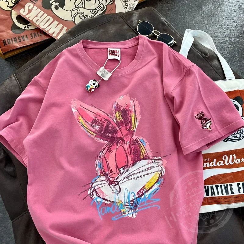 Spring Summer New Korean Cartoon Rabbit Painting Leisure Half Sleeve Round Neck Pullover Cotton Short Sleeve T-shirt Female Tops
Spring Summer New Korean Cartoon Rabbit Painting Leisure Half Sleeve Round Neck Pullover Cotton Short Sleeve T-shirt Female Tops
