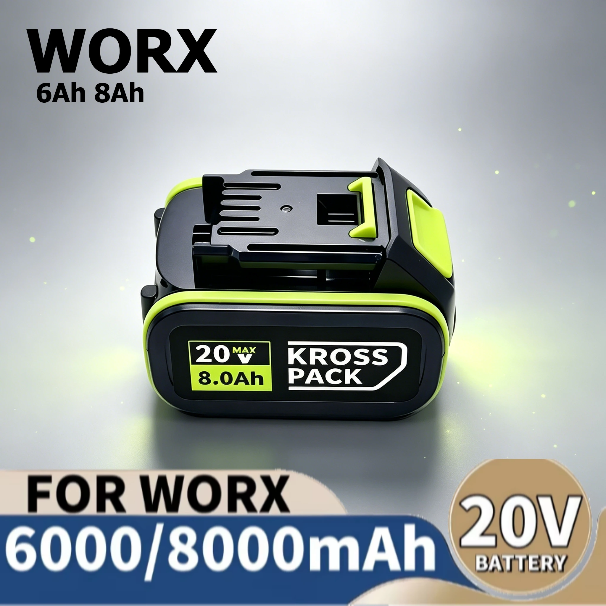 Upgrade 8.0Ah 20V Lithium Battery For Worx 20V WA3572 WA3553 WA3551 Long Lasting Cordless Drill Garden Tools Battery
Upgrade 8.0Ah 20V Lithium Battery For Worx 20V WA3572 WA3553 WA3551 Long Lasting Cordless Drill Garden Tools Battery