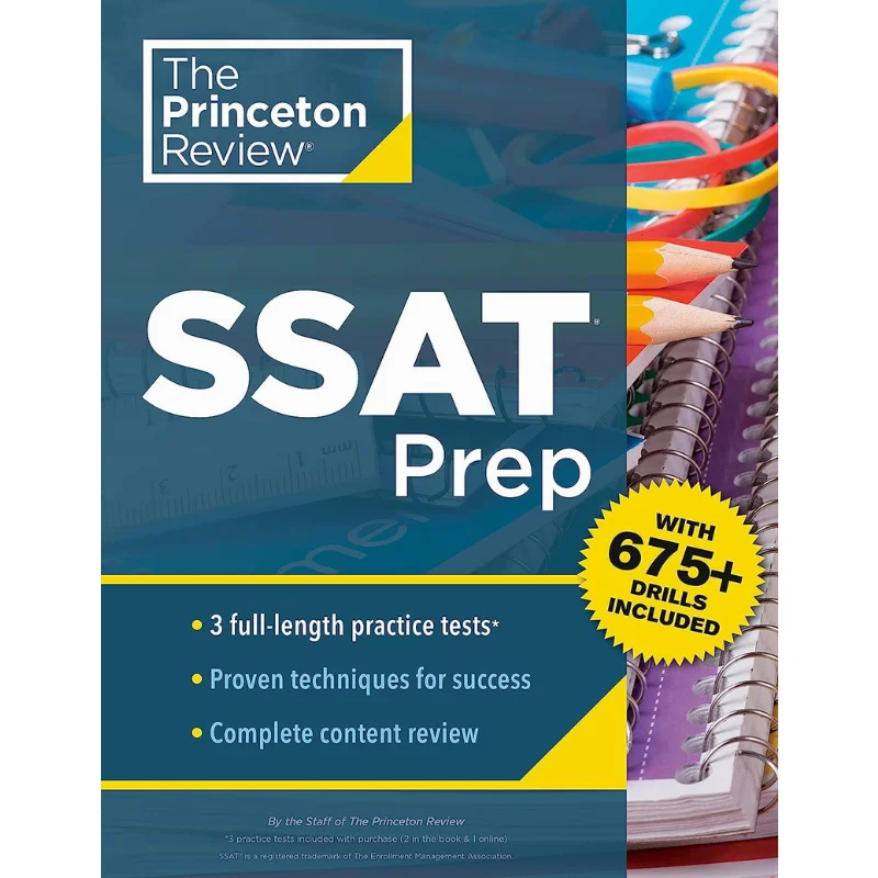 Princeton Review SSAT Prep 3 Practice Tests Review Techniques Drills Private Test Preparation 9780593516997
Princeton Review SSAT Prep 3 Practice Tests Review Techniques Drills Private Test Preparation 9780593516997