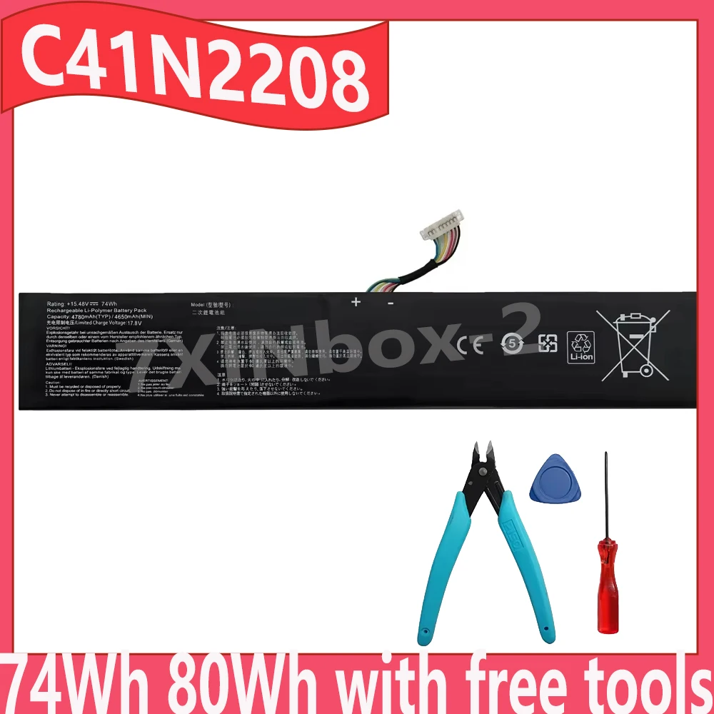 C41N2208 74Wh 80Wh Expand high capacity battery For ASUS ROG Ally PC71L RC71L gaming handheld series comes with free tools
C41N2208 74Wh 80Wh Expand high capacity battery For ASUS ROG Ally PC71L RC71L gaming handheld series comes with free tools