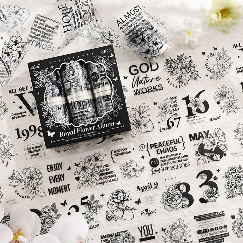 6 Rolls Retro Floral Style Flower Book Series Tape Romantic DIY Scrapbooking PET Waterproof Adhesive Tape Creative Gift Wrapping
6 Rolls Retro Floral Style Flower Book Series Tape Romantic DIY Scrapbooking PET Waterproof Adhesive Tape Creative Gift Wrapping