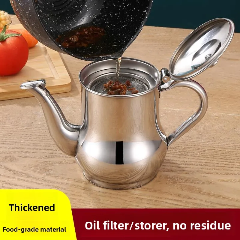 Большая емкость для масла из нержавеющей стали с сетчатым фильтром для кухни, подогреватель для вина, бутылка для соевого соуса, емкость для уксуса для домашнего использования
Большая емкость для масла из нержавеющей стали с сетчатым фильтром для кухни, подогреватель для вина, бутылка для соевого соуса, емкость для уксуса для домашнего использования