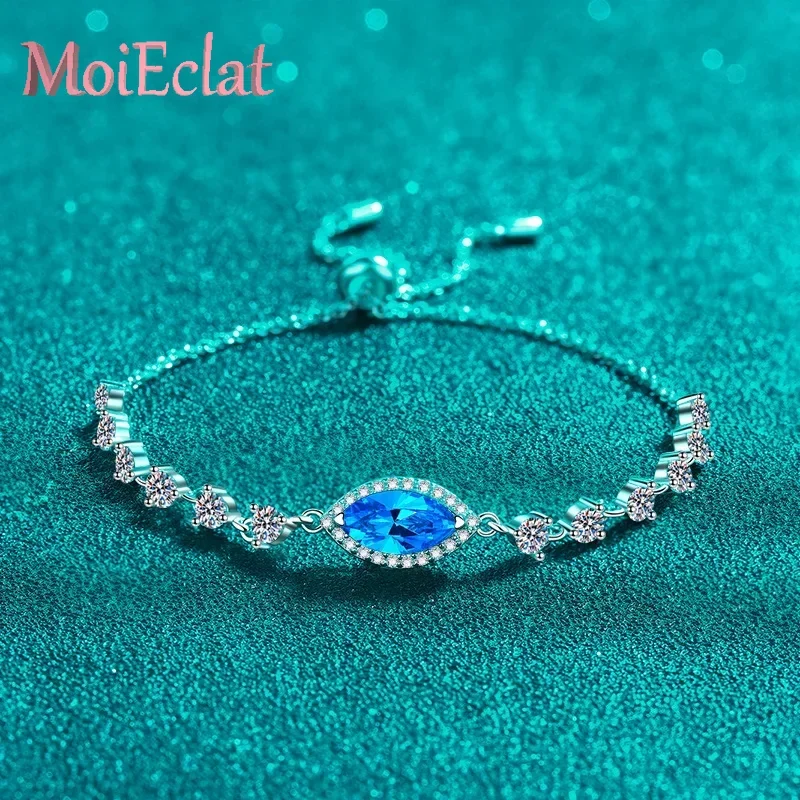 Luxury Blue Sunburst 1 Carat Moissanite Bracelet for Lady, Platinum PT950 Unique Eye-catching Bangle Female Wedding Fine Jewelry
Luxury Blue Sunburst 1 Carat Moissanite Bracelet for Lady, Platinum PT950 Unique Eye-catching Bangle Female Wedding Fine Jewelry