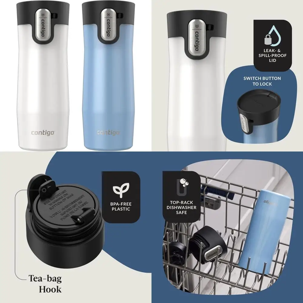 Double-Walled Vacuum-Insulated Stainless Steel Travel Mugs, 16 oz, 2-Pack, Salted Roasted Pearl and Glacier Roasted Pearl
Double-Walled Vacuum-Insulated Stainless Steel Travel Mugs, 16 oz, 2-Pack, Salted Roasted Pearl and Glacier Roasted Pearl