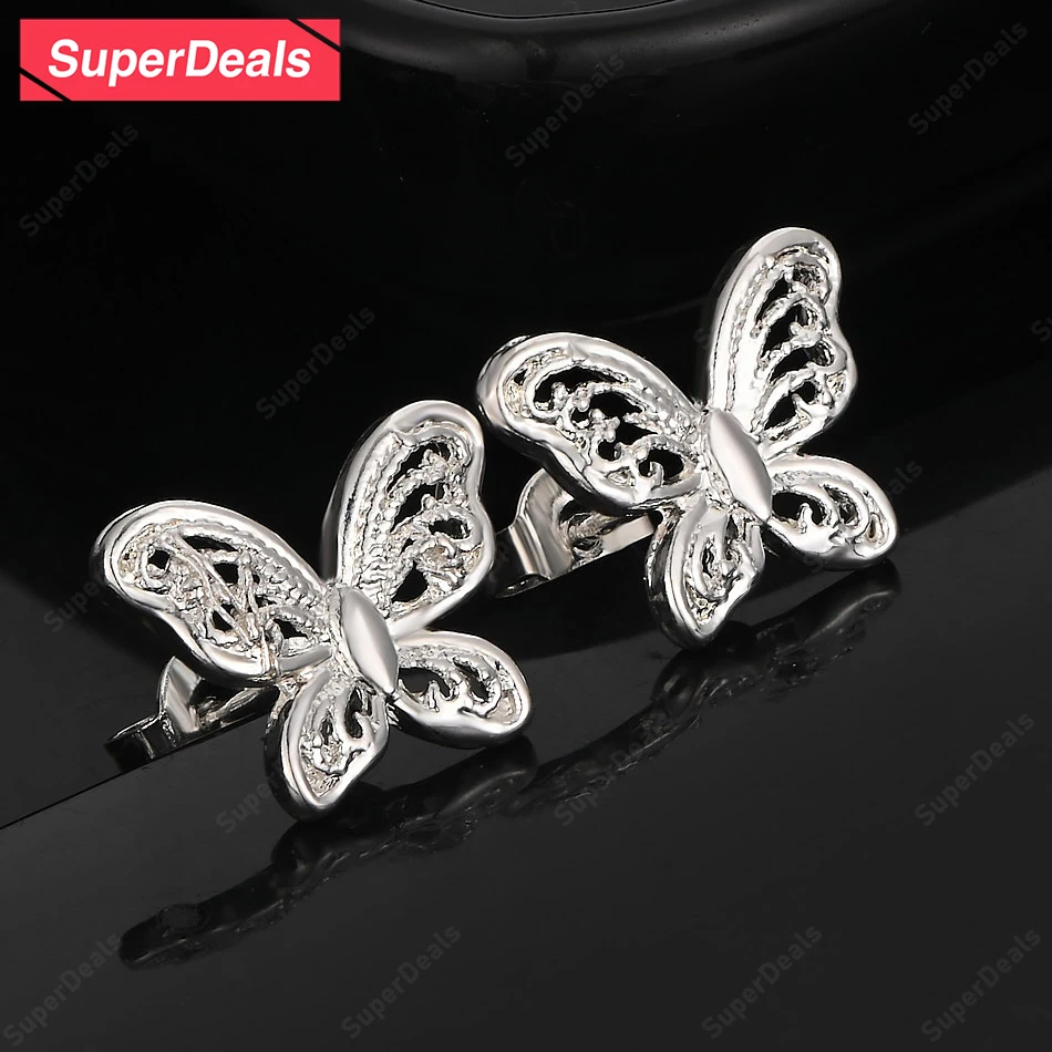 SuperDeals 925 Sterling Silver Fine Butterfly Stud Earring For Women Party Beautiful Wedding Banquet High Quality Jewelry Gift
SuperDeals 925 Sterling Silver Fine Butterfly Stud Earring For Women Party Beautiful Wedding Banquet High Quality Jewelry Gift