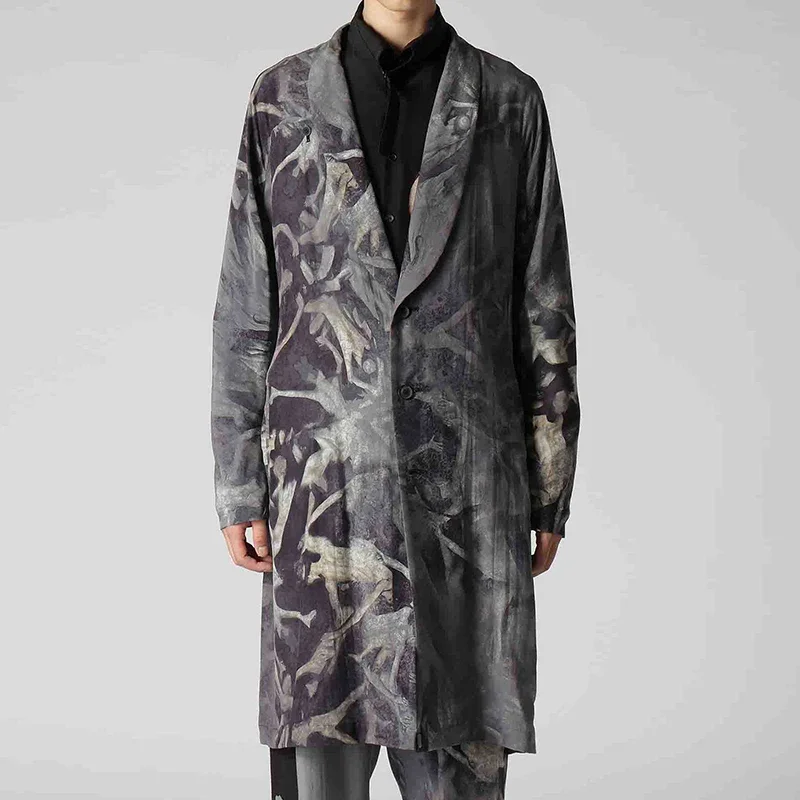 YOJI OOAK original design Hell printed green fruit collar silk coat designer pattern long sleeve top for men
YOJI OOAK original design Hell printed green fruit collar silk coat designer pattern long sleeve top for men