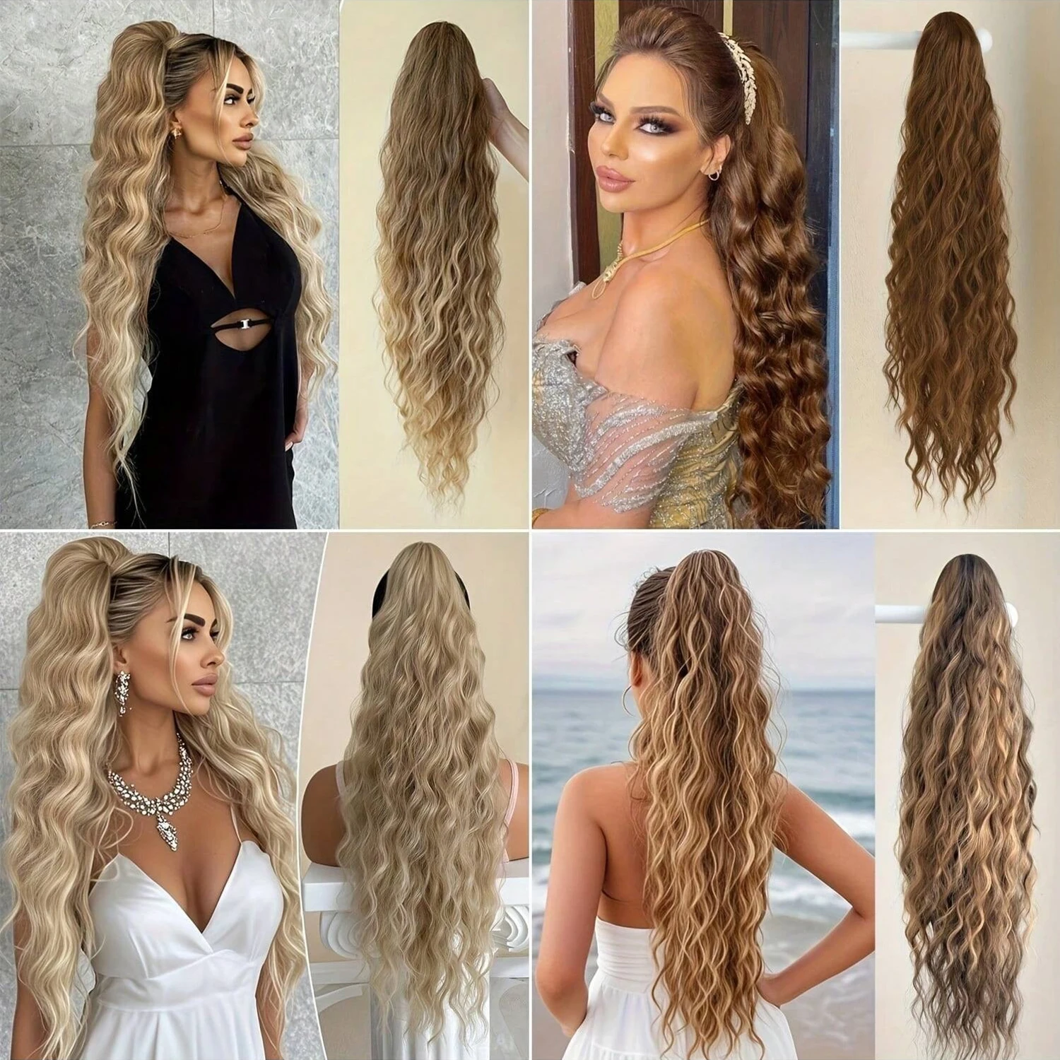 28inch Clip In Ponytail Extensions Synthetic Curly Wavy Hair Extensions Synthetic Heat Resistant Hair Pieces For Women
28inch Clip In Ponytail Extensions Synthetic Curly Wavy Hair Extensions Synthetic Heat Resistant Hair Pieces For Women