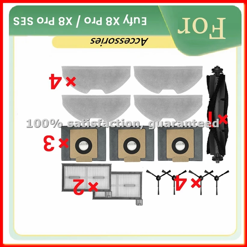 14 Pcs For X8 Pro / X8 Pro Robot Vacuum Cleaner Parts Replacement Main Side Brush Filter Rag Dust Bag-ABAM
14 Pcs For X8 Pro / X8 Pro Robot Vacuum Cleaner Parts Replacement Main Side Brush Filter Rag Dust Bag-ABAM