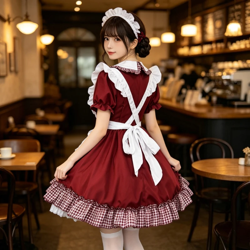 Sweet Lolita Maid Dress Women Anime Cosplay Costume Plaid Ruffle Apron Dress for Halloween Carnival,Japanese Style Lolita Dress
Sweet Lolita Maid Dress Women Anime Cosplay Costume Plaid Ruffle Apron Dress for Halloween Carnival,Japanese Style Lolita Dress