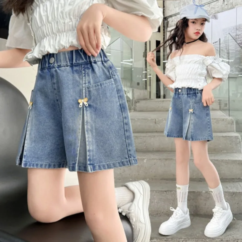 Girls Summer Denim Shorts 2026 New Fashion Kids Korean Middle Big Chic Butterfly Bow Denim Shorts Fashionable Stylish
Girls Summer Denim Shorts 2026 New Fashion Kids Korean Middle Big Chic Butterfly Bow Denim Shorts Fashionable Stylish