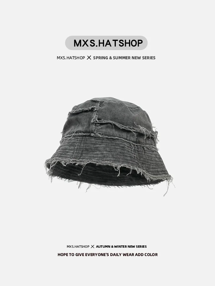 Street Style Patchwork Bucket Hat Unisex Dark Vintage Destroyed Frayed Fisherman Cap Face Covering for Men And Women
Street Style Patchwork Bucket Hat Unisex Dark Vintage Destroyed Frayed Fisherman Cap Face Covering for Men And Women