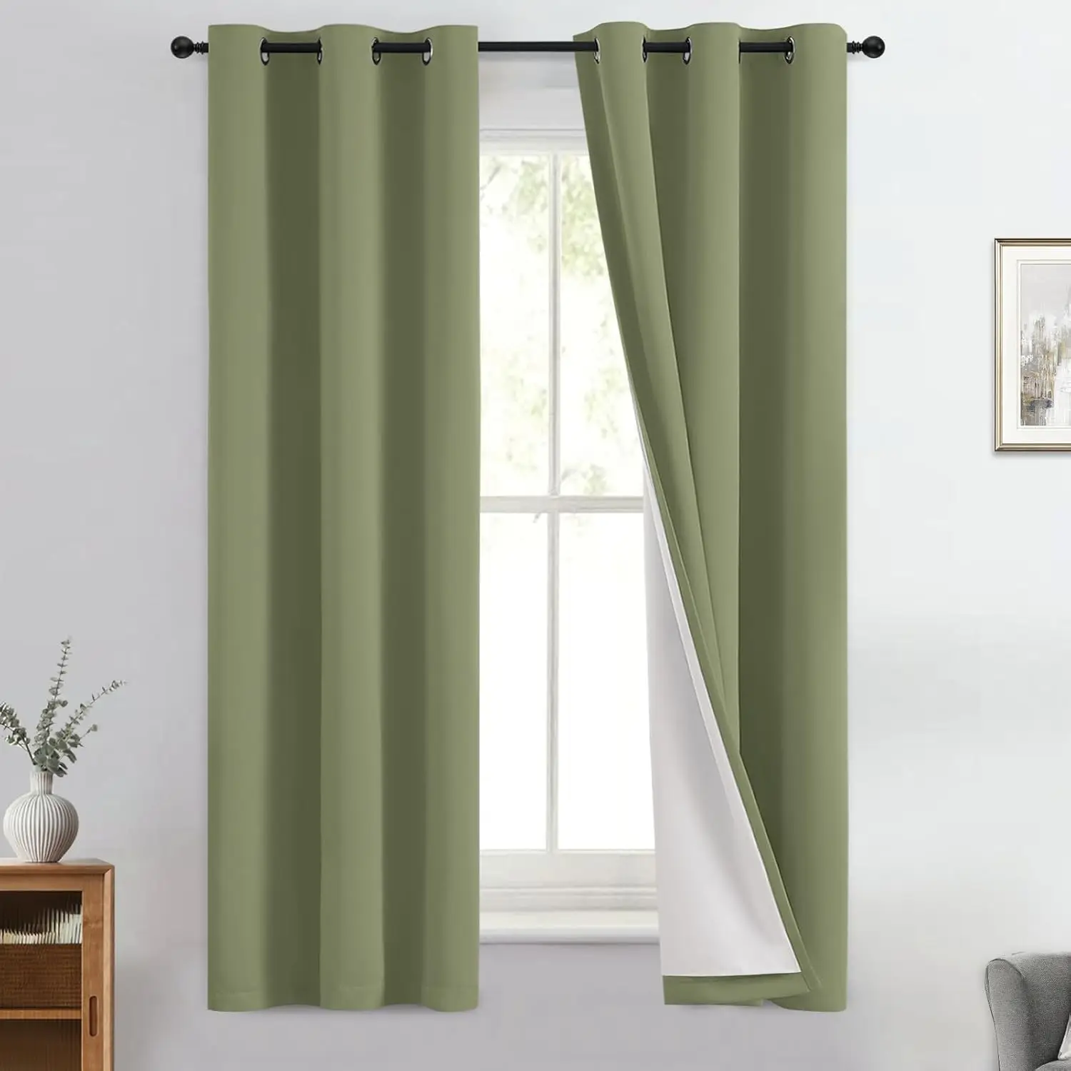 100% Blackout Curtain Panels 63 inches Cold and Light Blocking Drapes for Nursery, 2 Thick Layers Thermal Insulated Drap
100% Blackout Curtain Panels 63 inches Cold and Light Blocking Drapes for Nursery, 2 Thick Layers Thermal Insulated Drap