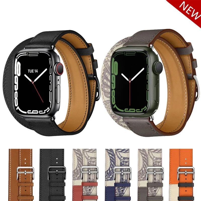 Double Tour For Apple Watch Band 45mm 44mm 40mm 42mm 38mm 41 Genuine Leather bracelet watchband iwatch series se 3 4 6 7 45mm 44
Double Tour For Apple Watch Band 45mm 44mm 40mm 42mm 38mm 41 Genuine Leather bracelet watchband iwatch series se 3 4 6 7 45mm 44