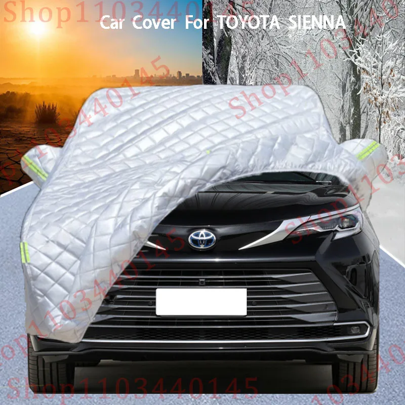 Для автомобильного чехла TOYOTA SIENNA обеспечивает защита от града, защита от царапин, предотвращает отслаивание краски, устойчивость к дождю и снегу 
Для автомобильного чехла TOYOTA SIENNA обеспечивает защита от града, защита от царапин, предотвращает отслаивание краски, устойчивость к дождю и снегу