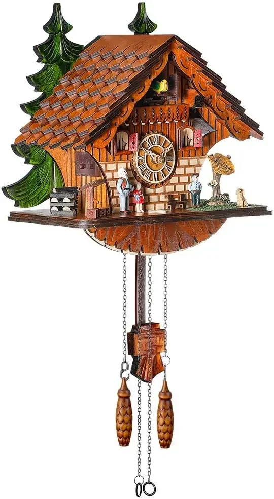 Cuckoo Clock Traditional Chalet Black Forest House Clock Handcrafted Wooden Wall Pendulum Quartz Clock
Cuckoo Clock Traditional Chalet Black Forest House Clock Handcrafted Wooden Wall Pendulum Quartz Clock