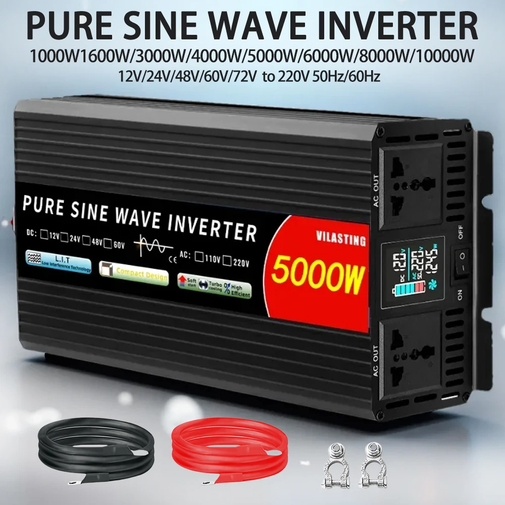 Инвертор чистой синусоиды DC 12В/24В/48В/60В/72В в AC 220В 50Гц/60Гц 1000Вт 2000Вт 3000Вт 4000Вт 5000Вт 6000Вт 8000Вт для автомобиля и солнечных систем
Инвертор чистой синусоиды DC 12В/24В/48В/60В/72В в AC 220В 50Гц/60Гц 1000Вт 2000Вт 3000Вт 4000Вт 5000Вт 6000Вт 8000Вт для автомобиля и солнечных систем