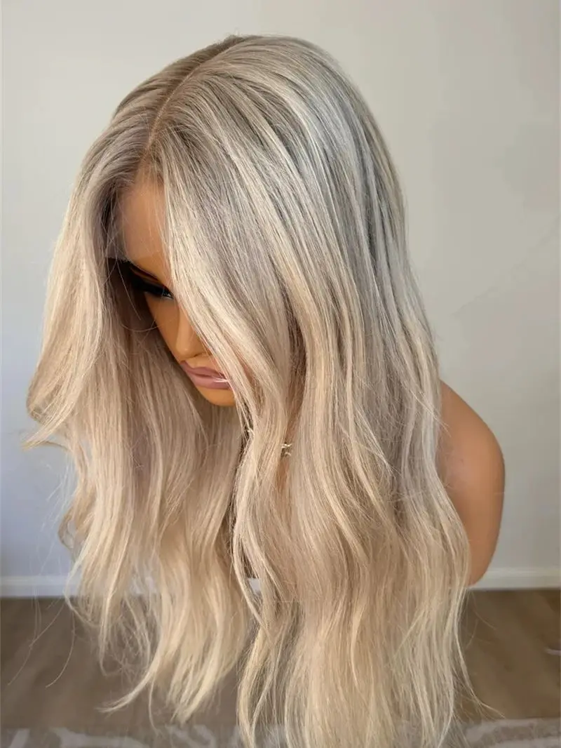 Premium Quality Synthetic Wig Ombre Platinum Blonde Colored Lace Front Wig for Women With Dark Root bBonde Women's Wig Cosplay
Premium Quality Synthetic Wig Ombre Platinum Blonde Colored Lace Front Wig for Women With Dark Root bBonde Women's Wig Cosplay