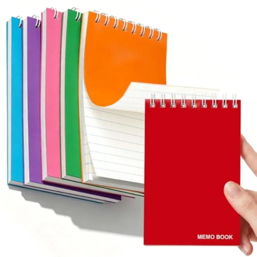 6 Pack Pocket Notebooks 3x5 Inch, Mini Top Bound Spiral Notepads, Small College Ruled Memo Pads, 50 Sheets Each, Colorful Small
6 Pack Pocket Notebooks 3x5 Inch, Mini Top Bound Spiral Notepads, Small College Ruled Memo Pads, 50 Sheets Each, Colorful Small