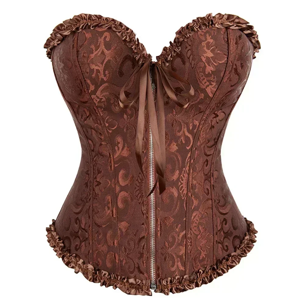 Винтажный парчовый корсет с завышенной талией, женский готический викторианский корсет на молнии с костями, корректирующее белье для похудения талии, корсет
Винтажный парчовый корсет с завышенной талией, женский готический викторианский корсет на молнии с костями, корректирующее белье для похудения талии, корсет
