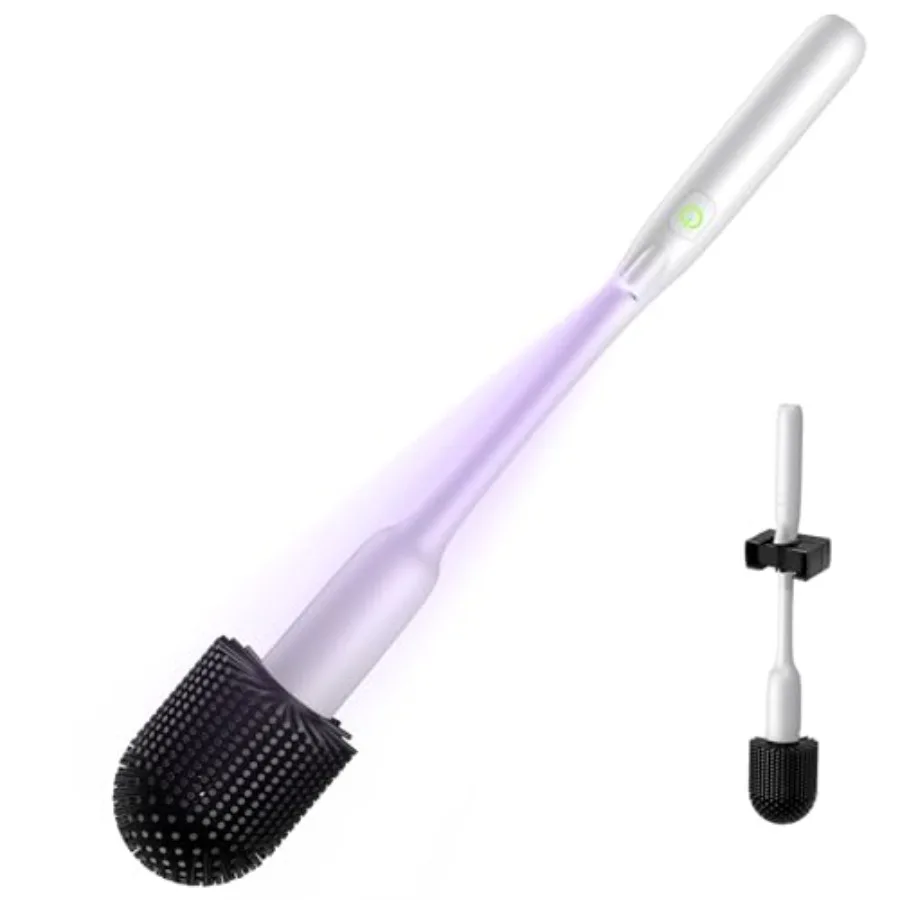 Электрическая щетка для унитаза с УФ-детектором пятен, высокомощная, двухскоростная (80/200 об/мин), с силиконовой насадкой, устойчивой к брызгам
Электрическая щетка для унитаза с УФ-детектором пятен, высокомощная, двухскоростная (80/200 об/мин), с силиконовой насадкой, устойчивой к брызгам