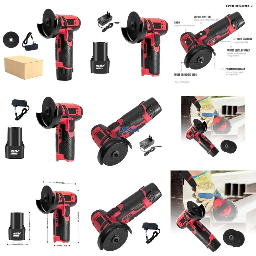 E15A 12V Angles Grinder 19500RPM Rechargeable Grinding Tool Cordless Grinder Machine
E15A 12V Angles Grinder 19500RPM Rechargeable Grinding Tool Cordless Grinder Machine