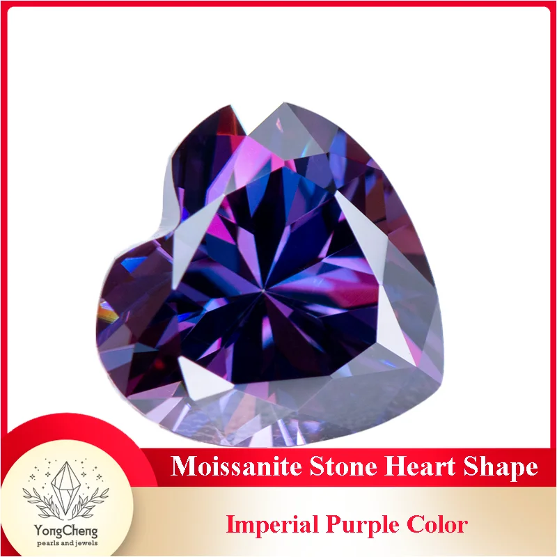 Moissanite Stone Imperial Purple Color Heart Cut Lab Lab Growth Diamond Test Passed Gemstone for Jewelry Making with Certificate
Moissanite Stone Imperial Purple Color Heart Cut Lab Lab Growth Diamond Test Passed Gemstone for Jewelry Making with Certificate