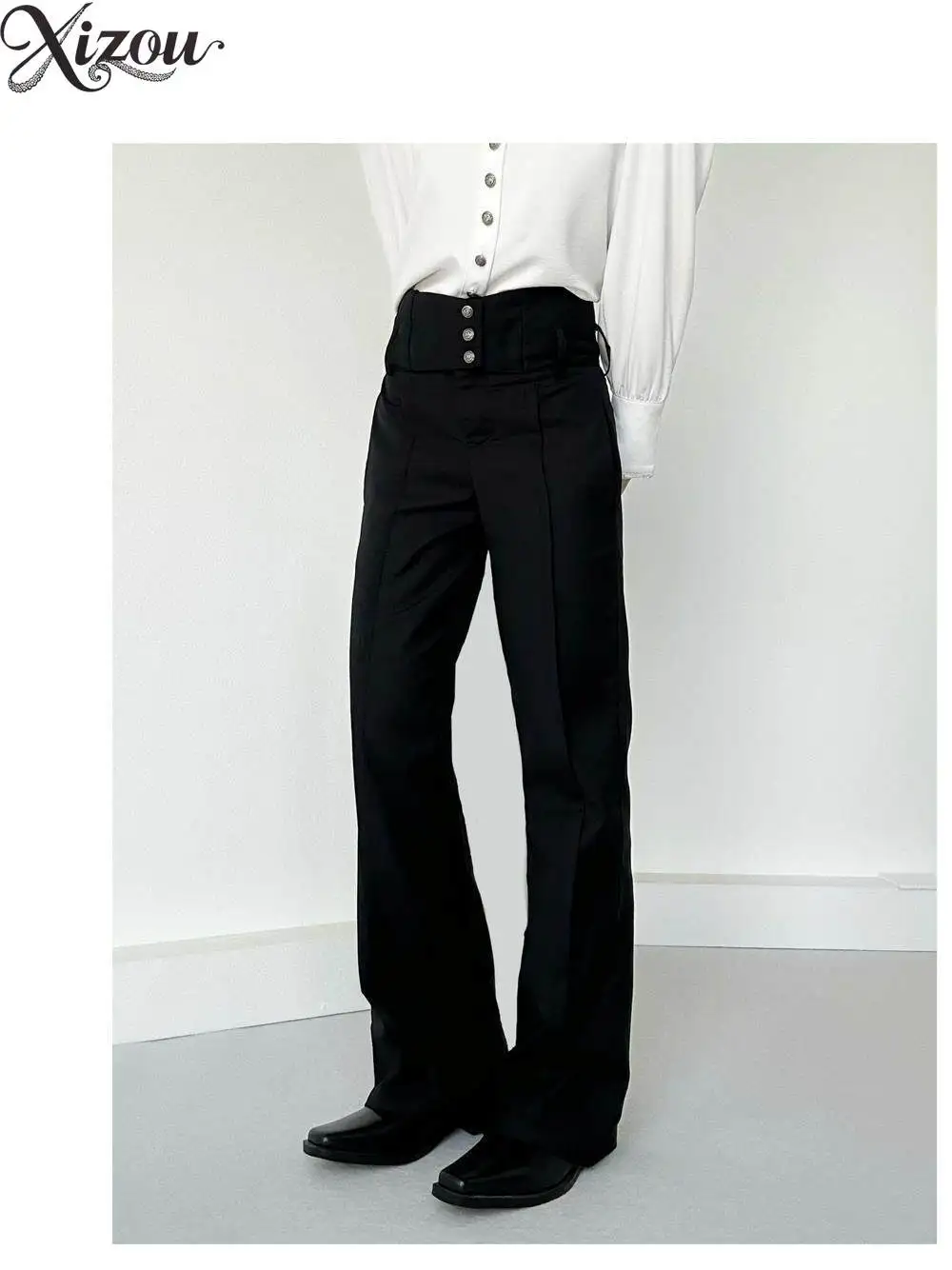 Draped Flared Trouser High Waist Straight Leg Neutral Unisex Slim Ouji Lolita Knight Retro 2026 Spring Autumn Daily Bottom
Draped Flared Trouser High Waist Straight Leg Neutral Unisex Slim Ouji Lolita Knight Retro 2026 Spring Autumn Daily Bottom