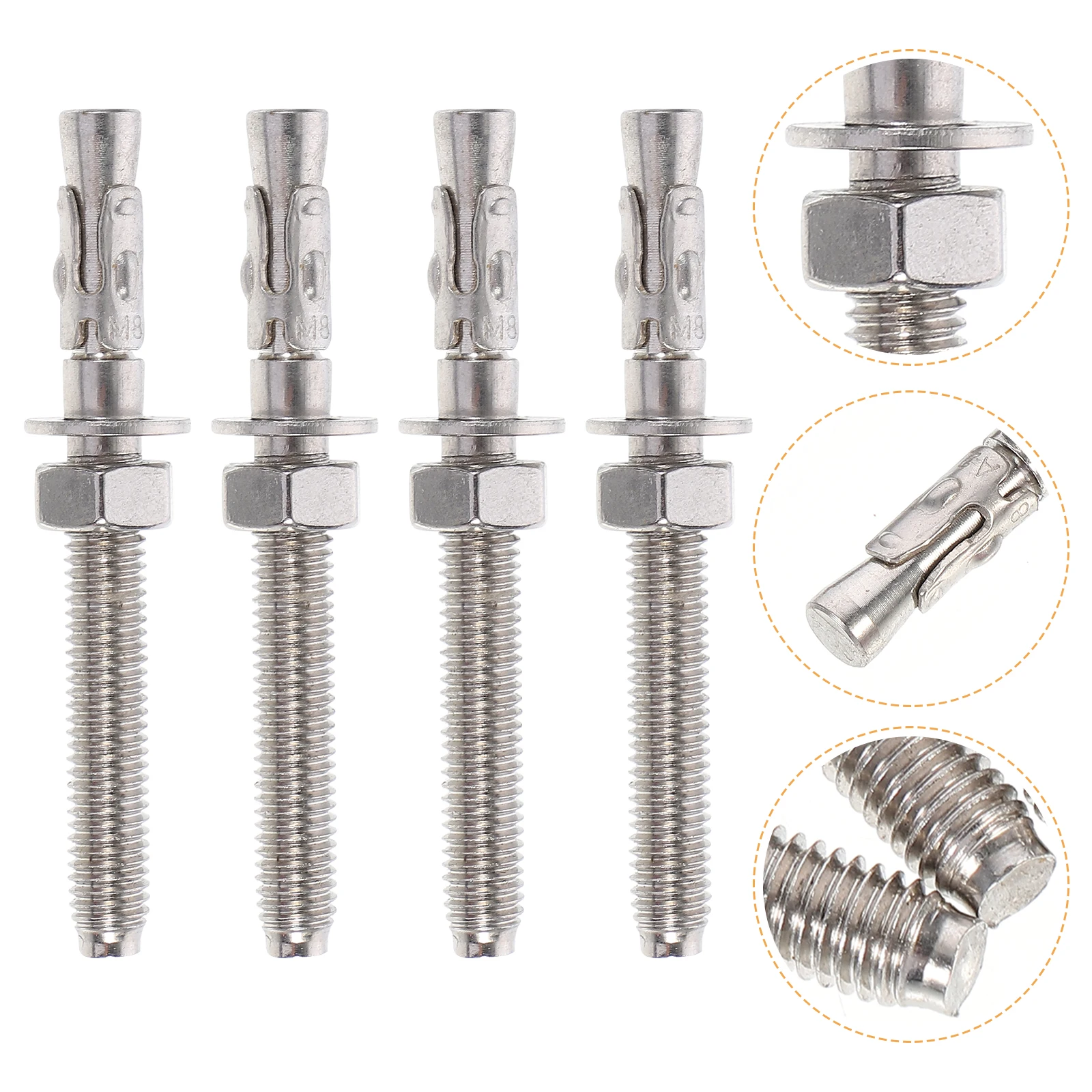 4pcs Car Repair Expansion Stainless Steel Heavy Duty Screws Fixing For Furniture Storage Rack Seat Railing Supporting Bolts
4pcs Car Repair Expansion Stainless Steel Heavy Duty Screws Fixing For Furniture Storage Rack Seat Railing Supporting Bolts
