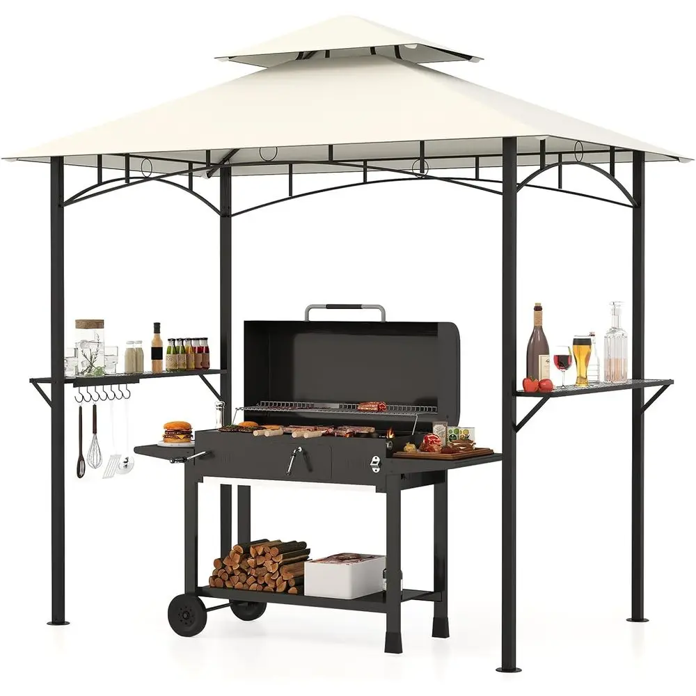 2-Tier Outdoor Grill Gazebo with Shelves and Hooks for Backyard or Poolside (Beige)
2-Tier Outdoor Grill Gazebo with Shelves and Hooks for Backyard or Poolside (Beige)