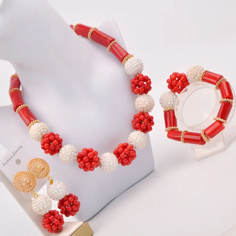 Fashion Ball Bead African Jewelry Set Real Coral Necklace Jewelry Set for Women
Fashion Ball Bead African Jewelry Set Real Coral Necklace Jewelry Set for Women