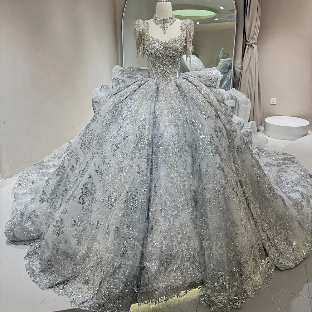 2025 кружевное свадебное платье с блестками по индивидуальному заказу, расшитое бисером, бальное платье с круглым вырезом и короткими рукавами, свадебное платье на шнуровке, Vestidos De Novia
2025 кружевное свадебное платье с блестками по индивидуальному заказу, расшитое бисером, бальное платье с круглым вырезом и короткими рукавами, свадебное платье на шнуровке, Vestidos De Novia