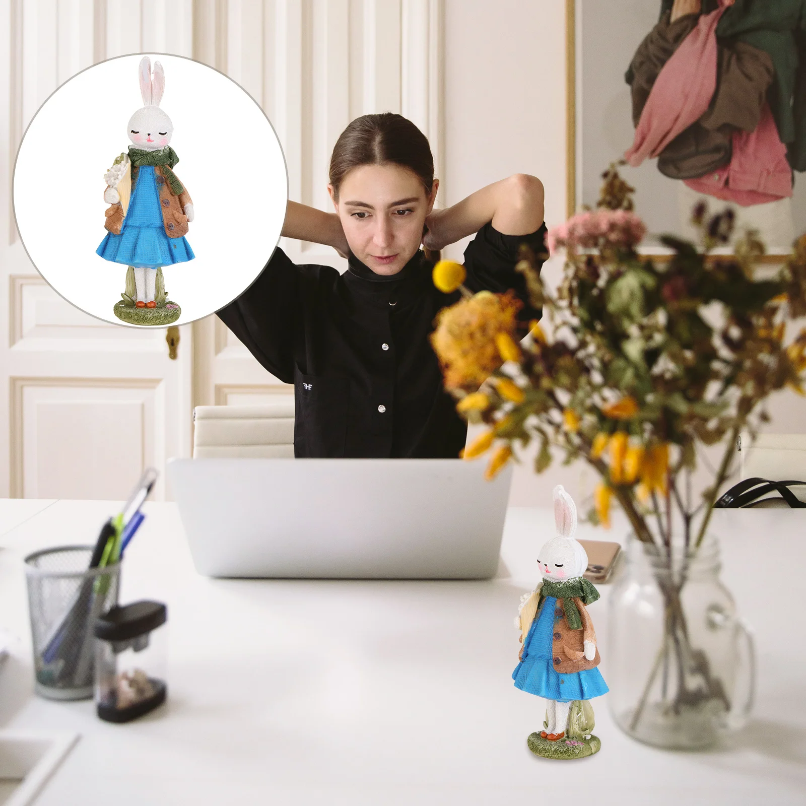 1Pcs Rabbit Figure Durable Resin Easter Decoration Party Decor Garden Ornament Indoor Desktop Living Room Adornment 
1Pcs Rabbit Figure Durable Resin Easter Decoration Party Decor Garden Ornament Indoor Desktop Living Room Adornment