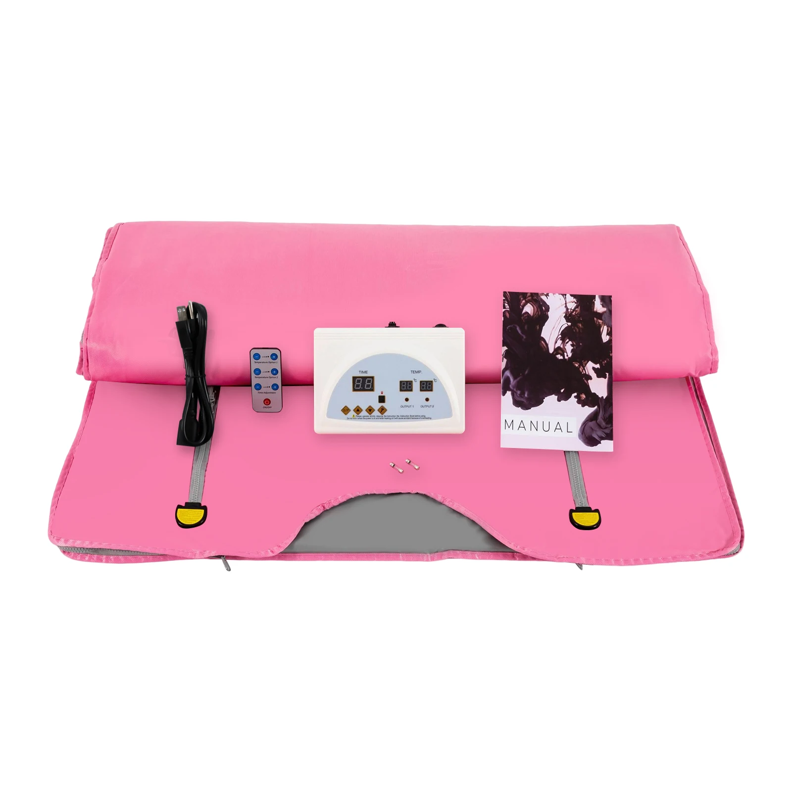 650W Portable Sauna Blanket, 180*80cm Folding Timeable Heating Blanket Sweat Steam Bag w/ Remote for Detox Spa Relax (220V/110V)
650W Portable Sauna Blanket, 180*80cm Folding Timeable Heating Blanket Sweat Steam Bag w/ Remote for Detox Spa Relax (220V/110V)