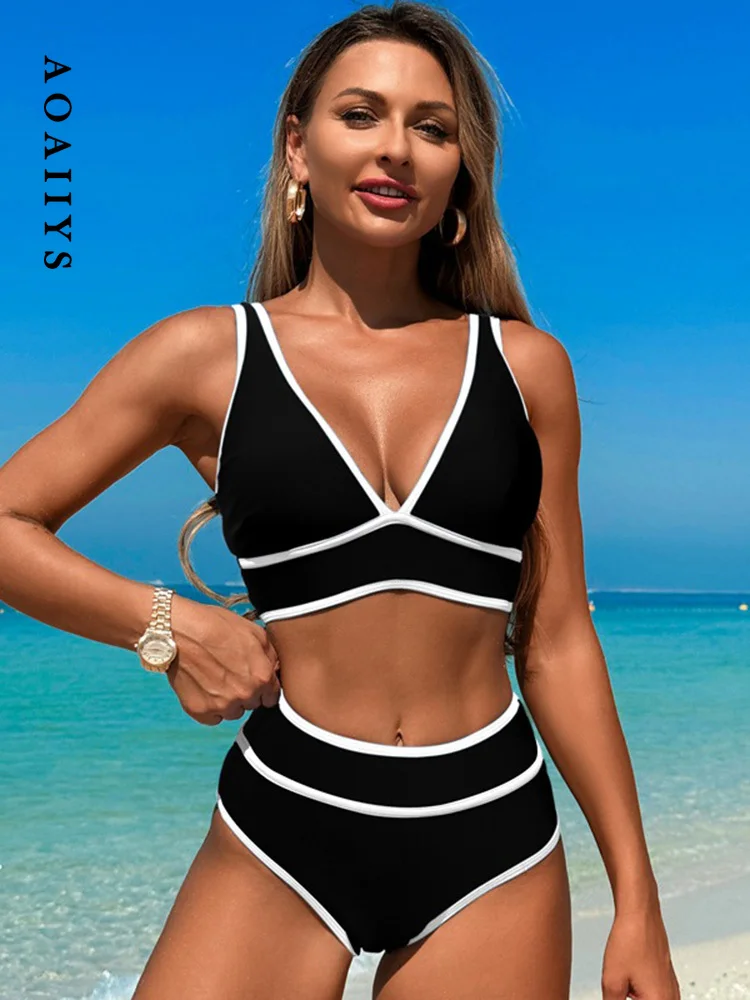 Aoaiiys Bikini Set Women Swimsuit Contrast Color Two-Piece Backless Female Swimwear Bathing Summer Fashion Vacation Beachwear
Aoaiiys Bikini Set Women Swimsuit Contrast Color Two-Piece Backless Female Swimwear Bathing Summer Fashion Vacation Beachwear